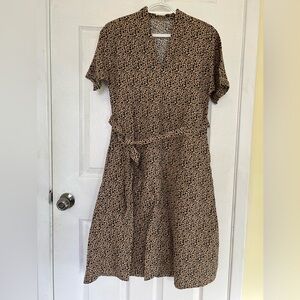 Joe Fresh Black and Brown Midi Dress